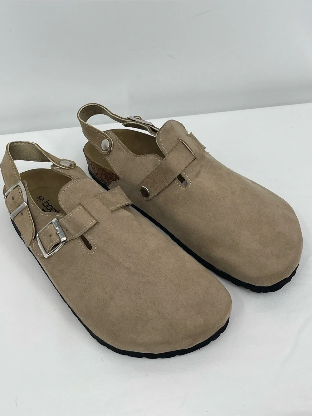 Boohoo Taupe Suede Men’s Slip-On Clog Loafers UNISEX 39 NWOT